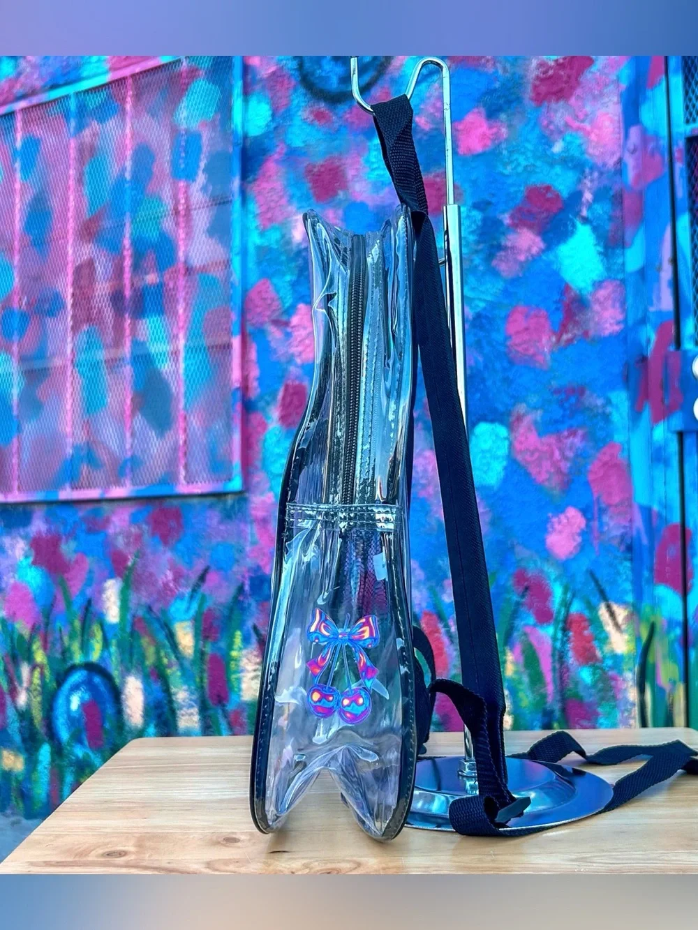 ‘CHERRY BOMB V1’ Clear Backpack 15”